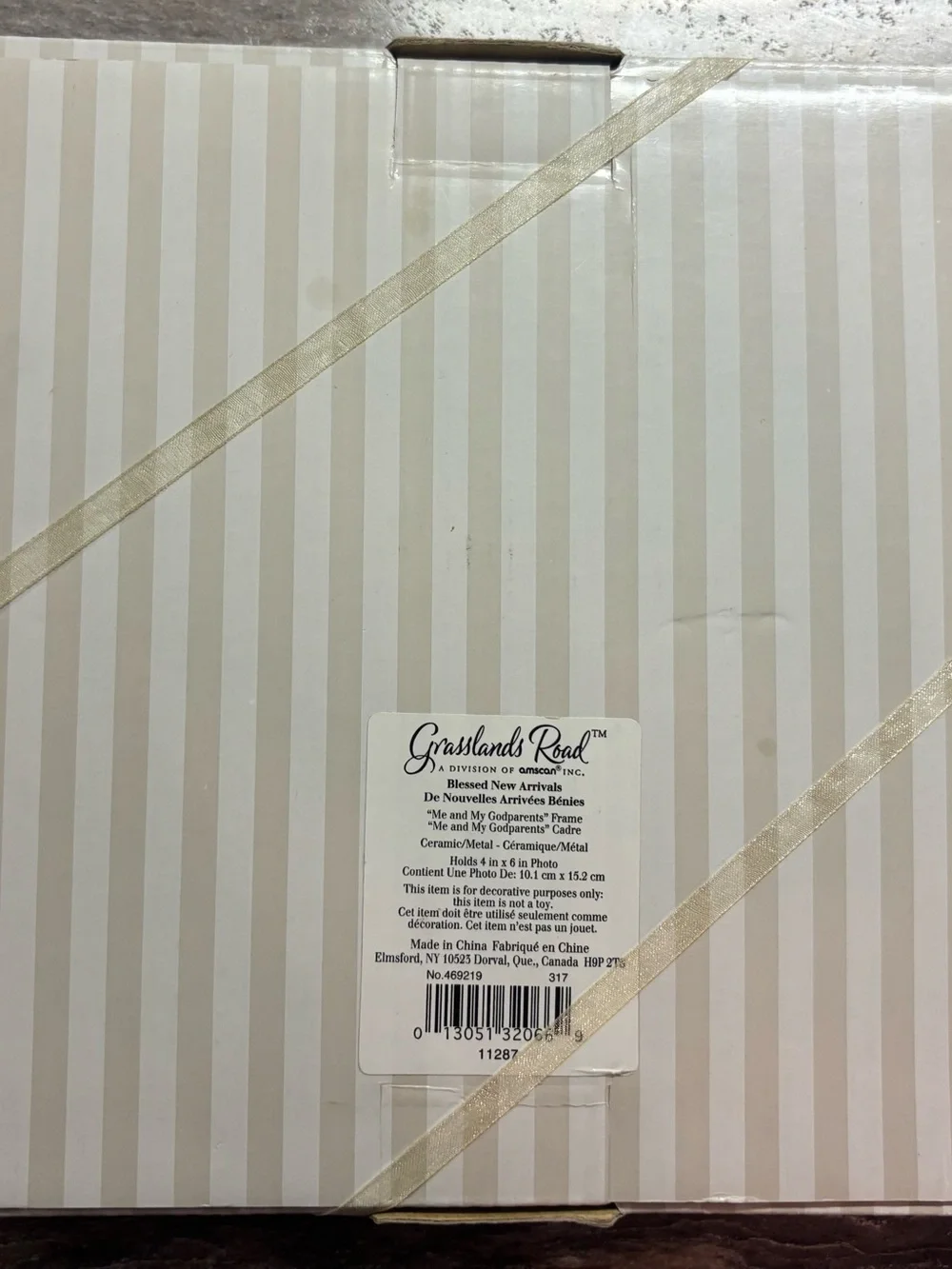 Grasslands Road Cream Photo Frame with Silver Cross Accent